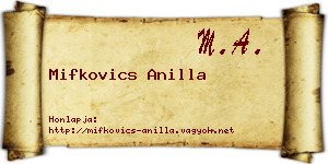 Mifkovics Anilla névjegykártya